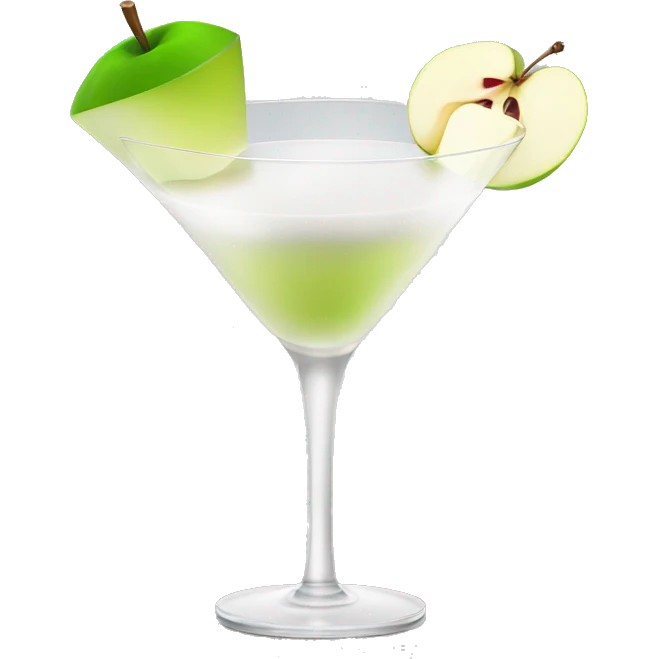 white cocktail with apple emoji