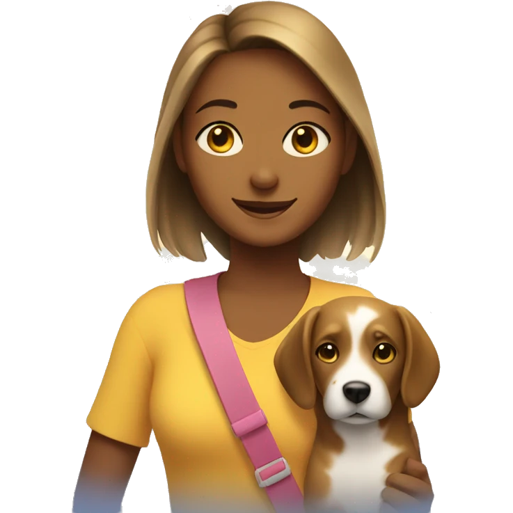 Girl with dog in sunshine emoji
