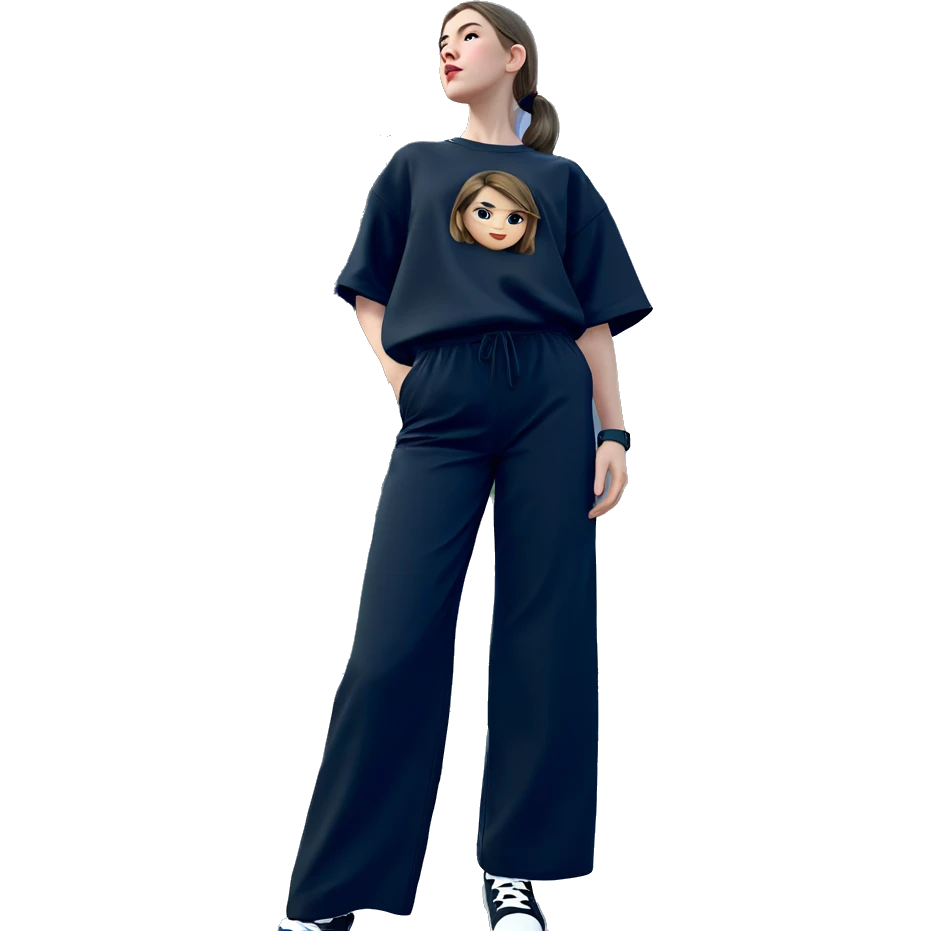 girl in black outfit outdoors emoji