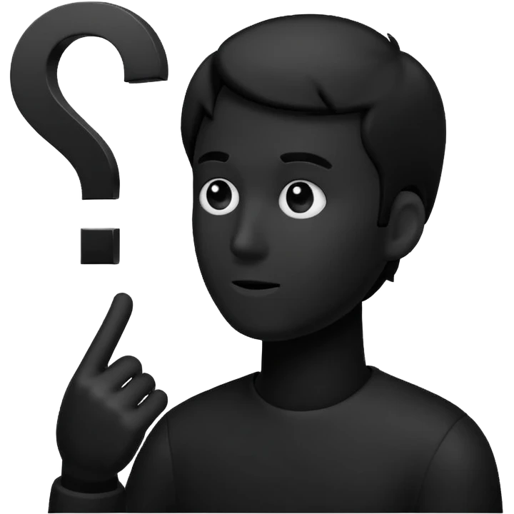silhouette of a man with a question mark emoji