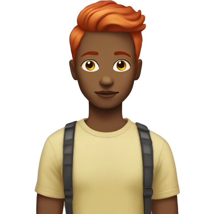 red hair non binary human yellow skin emoji