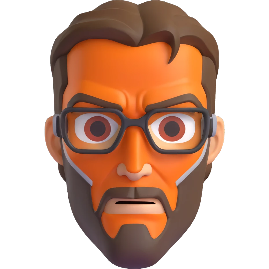 Gordon Freeman's face from Half-Life 2 emoji