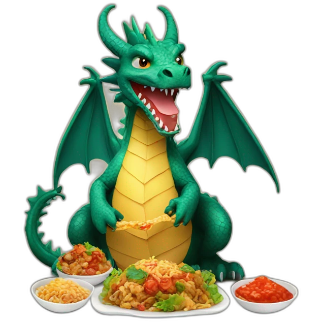 dragon eats Turkish food emoji