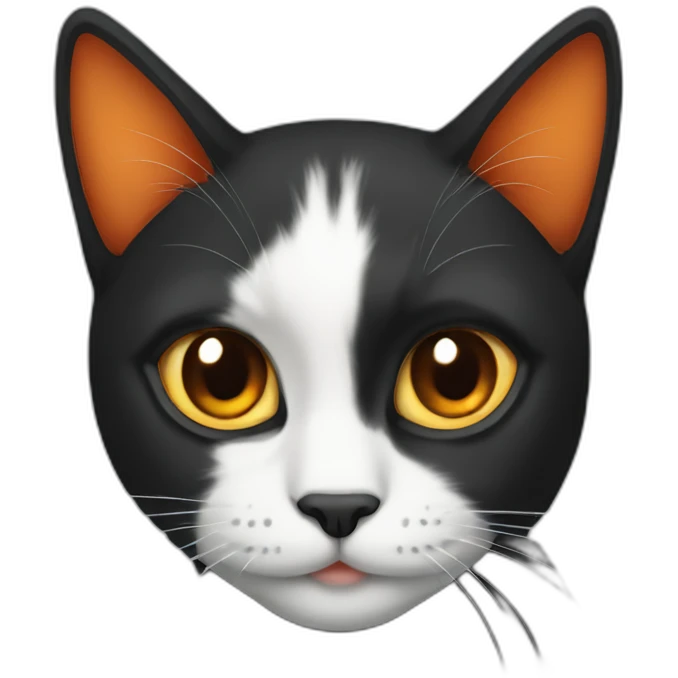 Half black and half orange cat emoji