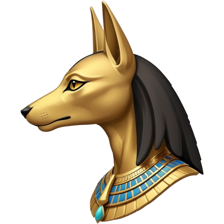 Anubis in profile, traditional Egyptian attire emoji