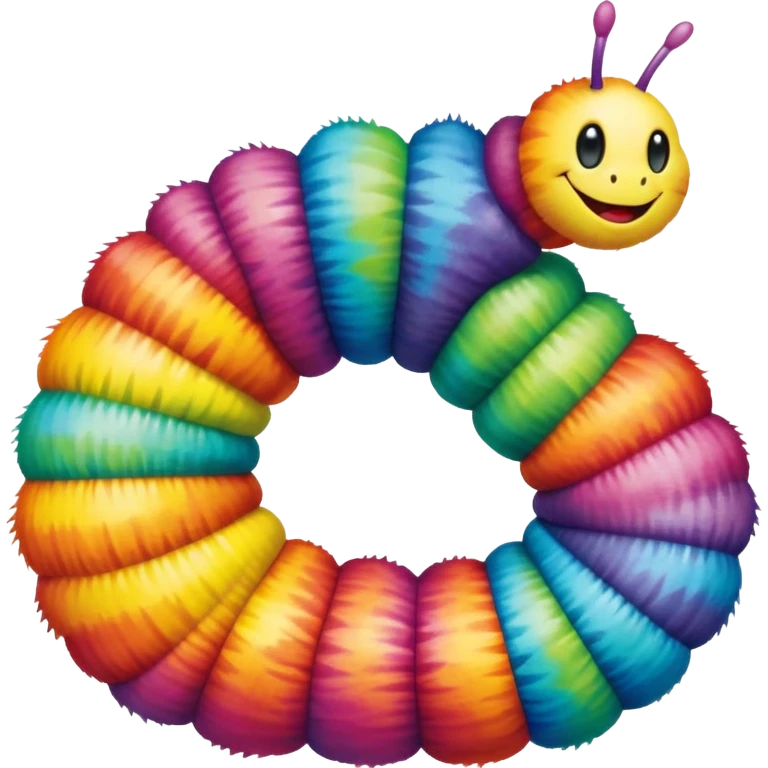 Tie dye caterpillar emoji