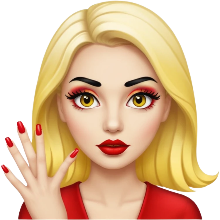 Baddie with nails and lashes ios yellow face big lips big long lashes  emoji