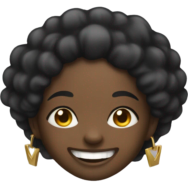 Black girl smiling with a gold grill emoji