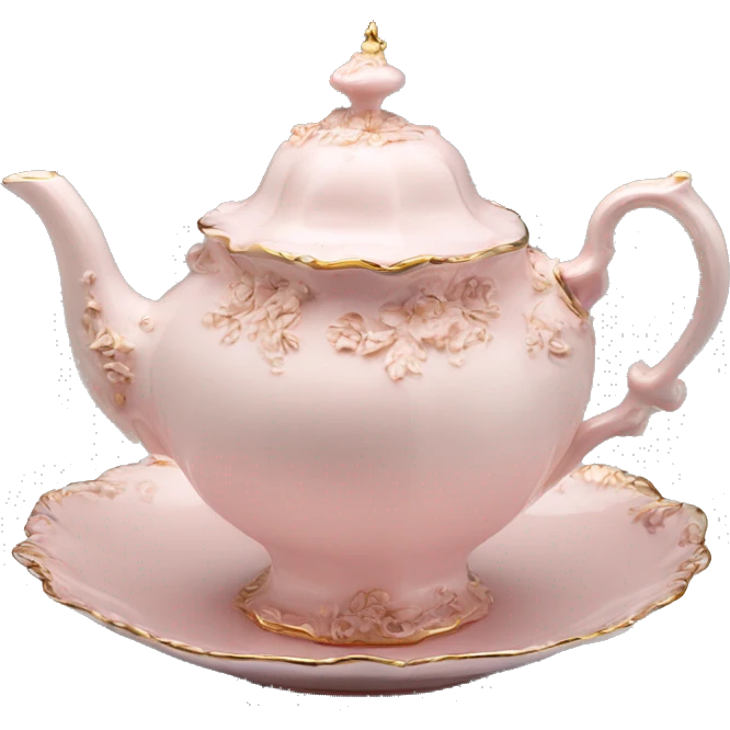 vintage rococo light pink tea set  emoji