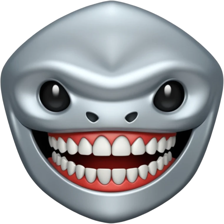 metallic jaw with teeth, nothing more emoji