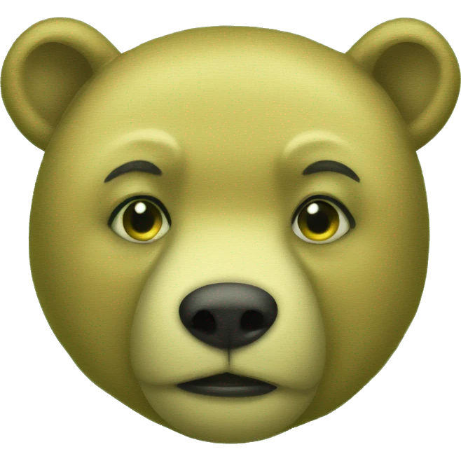 Yellow bear with a lime green unibrow emoji