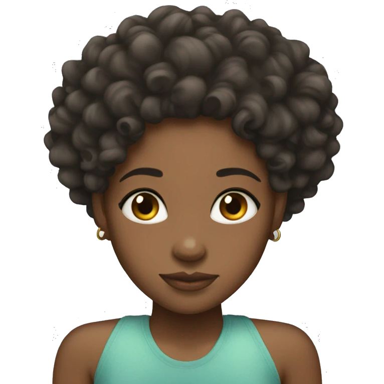 Curly light skin black girl emoji