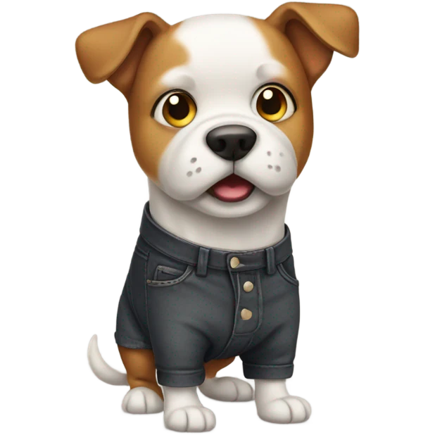 Dog wearing pants emoji