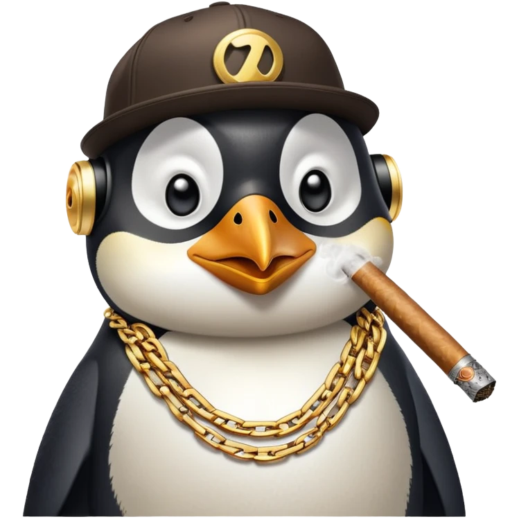penguin rapper smoking weed emoji