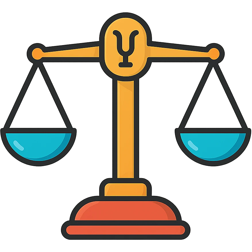 scales icon emoji, clear outlines, strong shadows and highlights, psychology and psychosomatics theme emoji