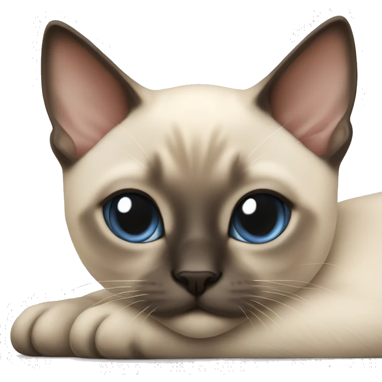 Siamese kitten laying emoji