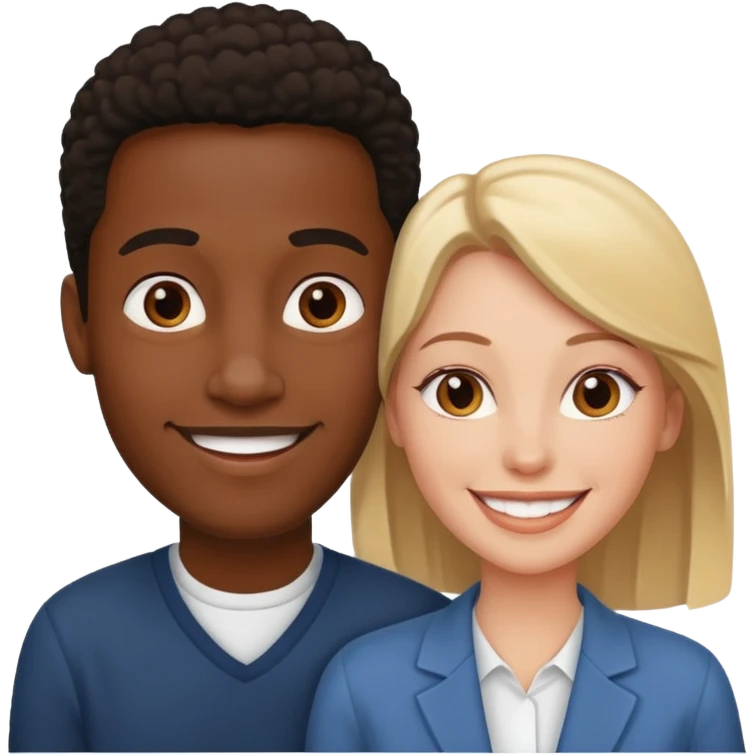Black men white woman  emoji