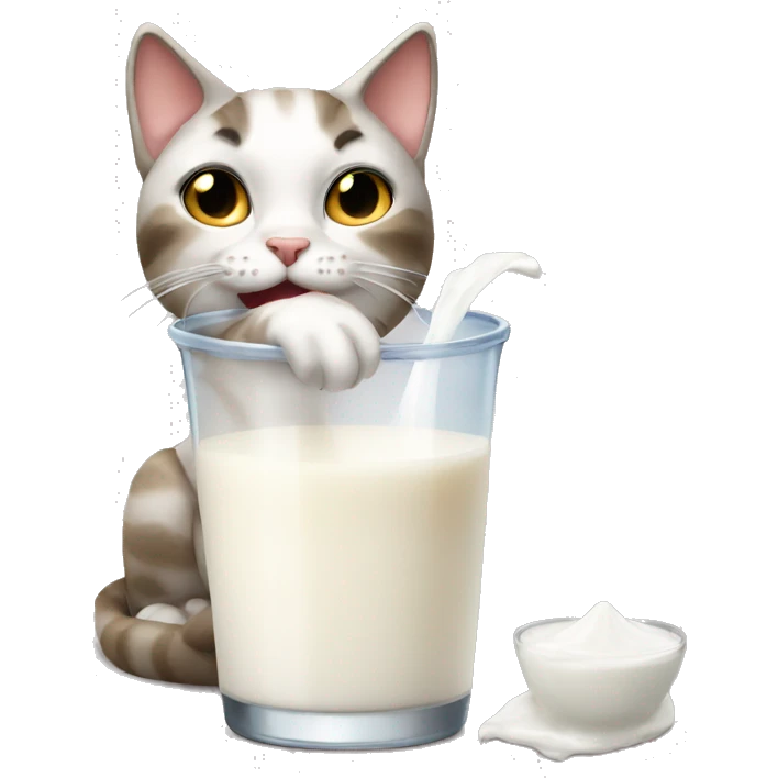A cat drinking milk emoji