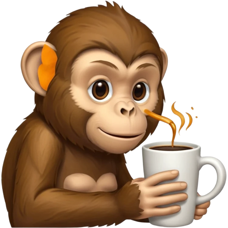 side profile monkey sipping coffee  emoji
