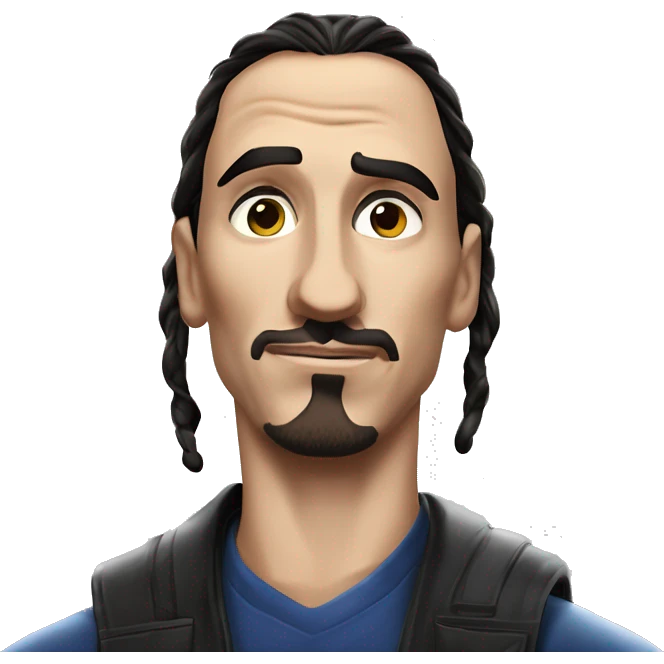 IKEA co-worker of the month Zlatan in Marvel Avengers style, oil paint, mysterious eyes, intricate lips, masterpiece portrait , odd perspective, beautiful, desirable, logical emoji
