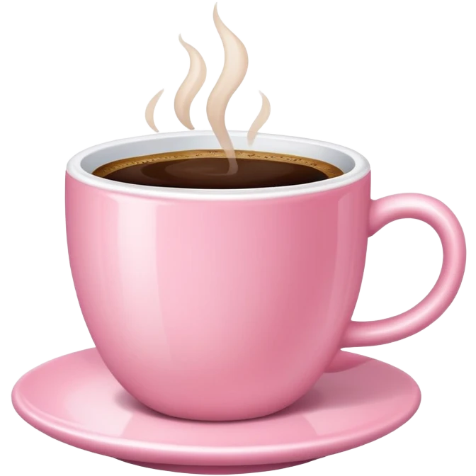 aesthetic cup of coffee baby pink no hot steams on top and no face emoji