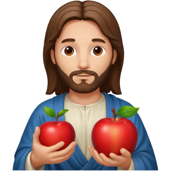 christ god with an apple emoji
