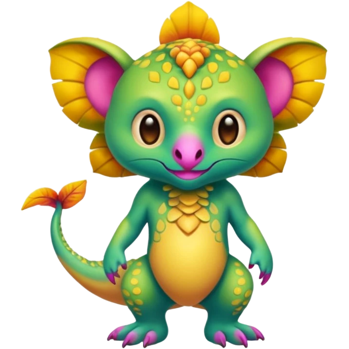 Colorful Exotic Pokémon-Digimon-Monster-Beast-Fakémon-hybrid-creature (full body) emoji