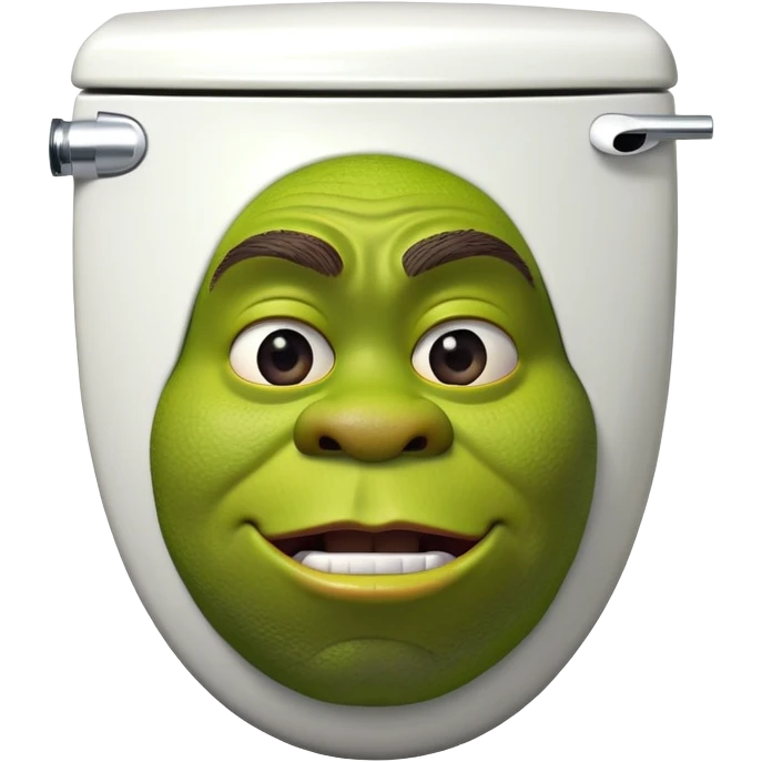 black shrek head is coming out of a toilet emoji