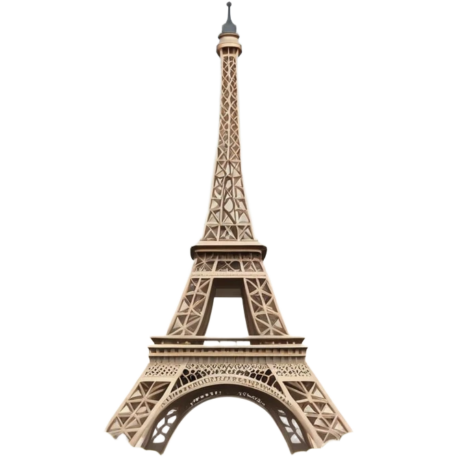 Eiffel Tower landmark with soft muted colors, not bright emoji