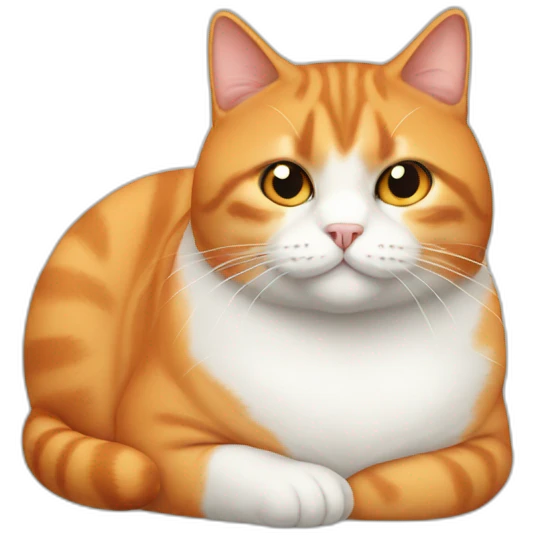 fat orange, white and black cat emoji