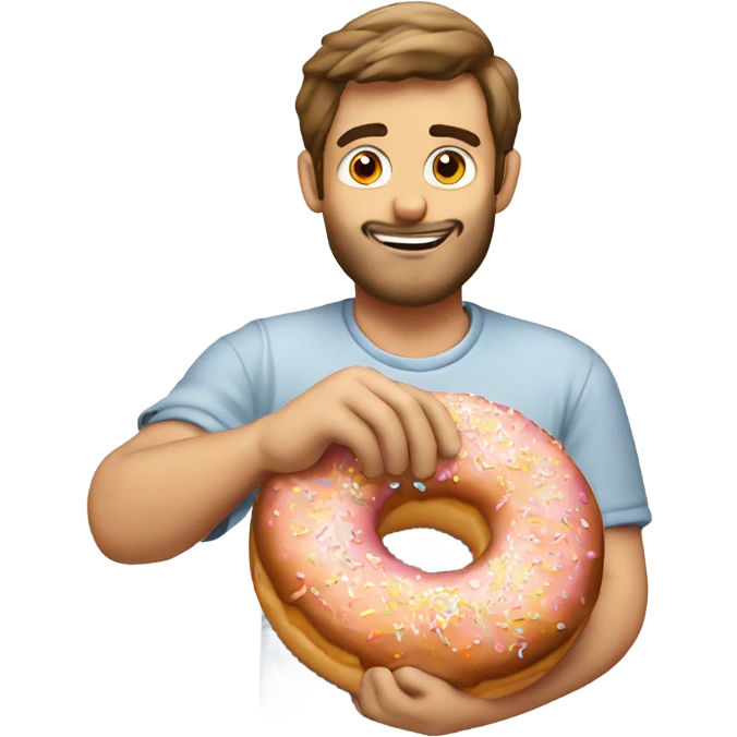 Guy glazing a donut emoji