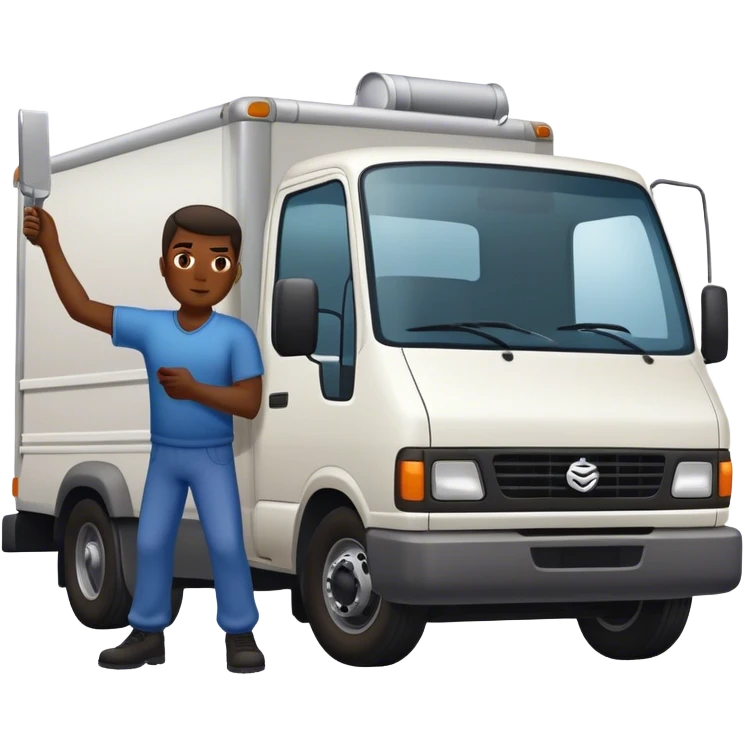 white man vandalizing a truck emoji
