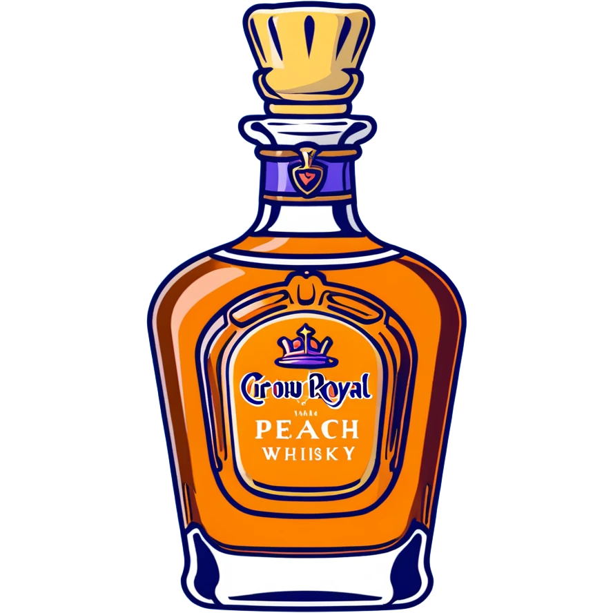Crown Royal Peach whisky bottle with orange bag emoji