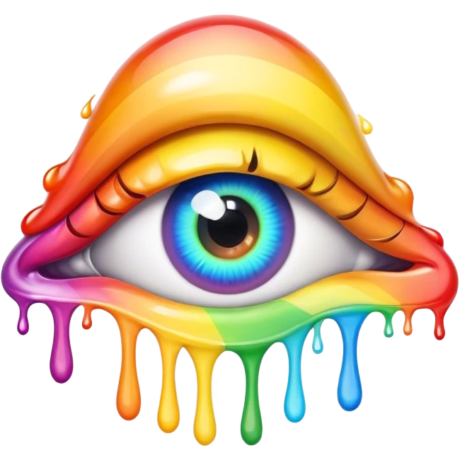 melted surreal rainbow eye emoji