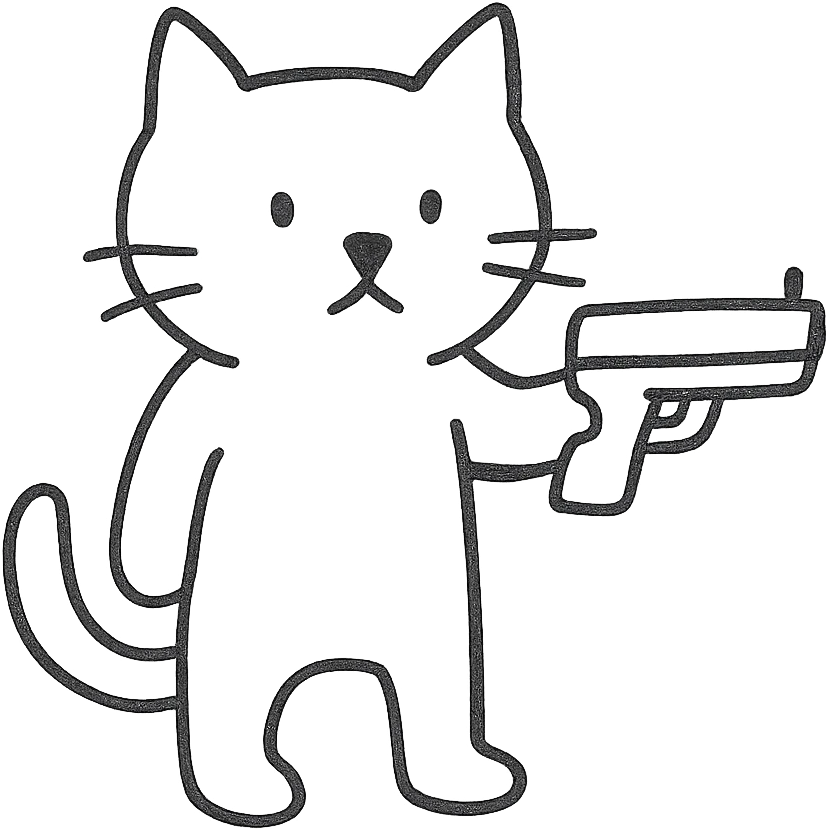 cat with a gun emoji