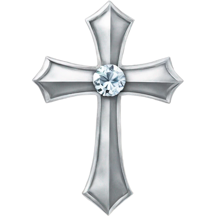 Silver diamond Cross ￼ emoji