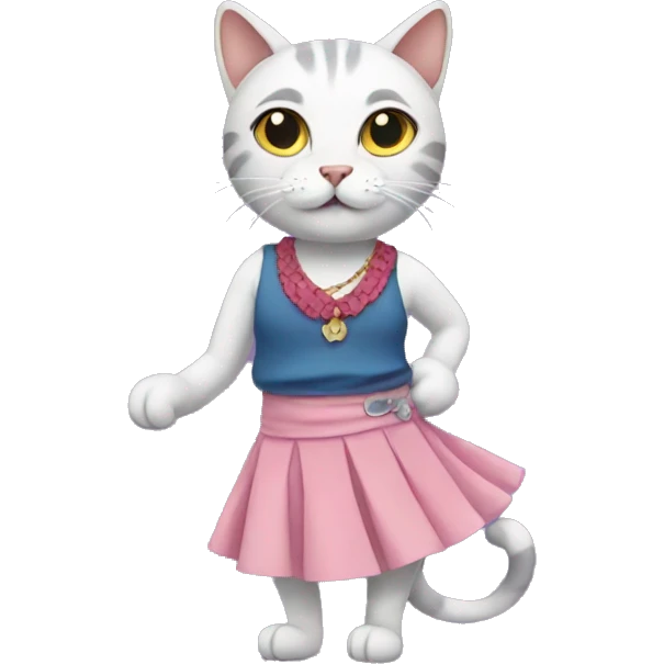 cat wearing a skirt emoji