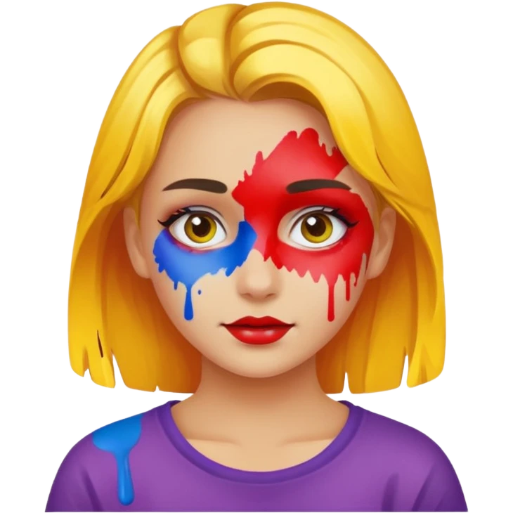 girl painting emoji