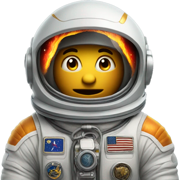 astronavt with fire from back emoji