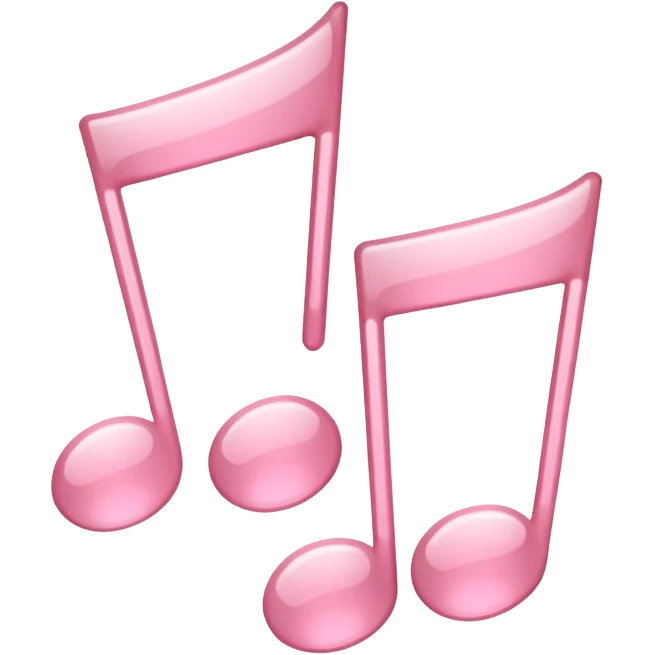 Soft pink notes of music emoji
