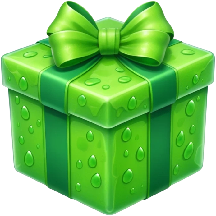 Green slime gift box emoji