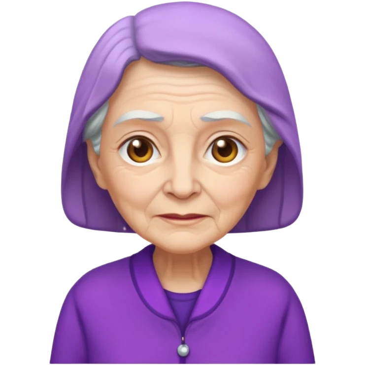 elderly women with purple clothes emoji