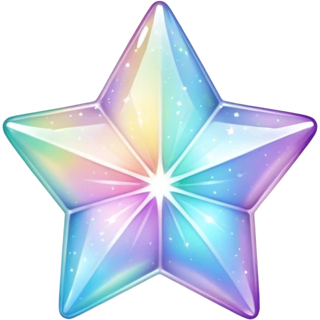 Sparkly glossy Pastel iridescent glass crystal estrella emoji