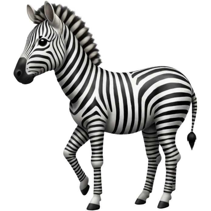 zebra walking on 4 emoji
