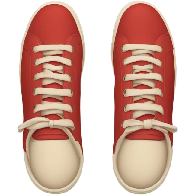 red and beige sneakers on feet emoji