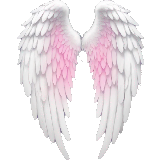 white angel wing with pink detail emoji