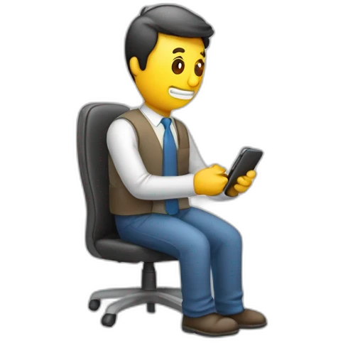 Hombre trabajando llamando por celular emoji