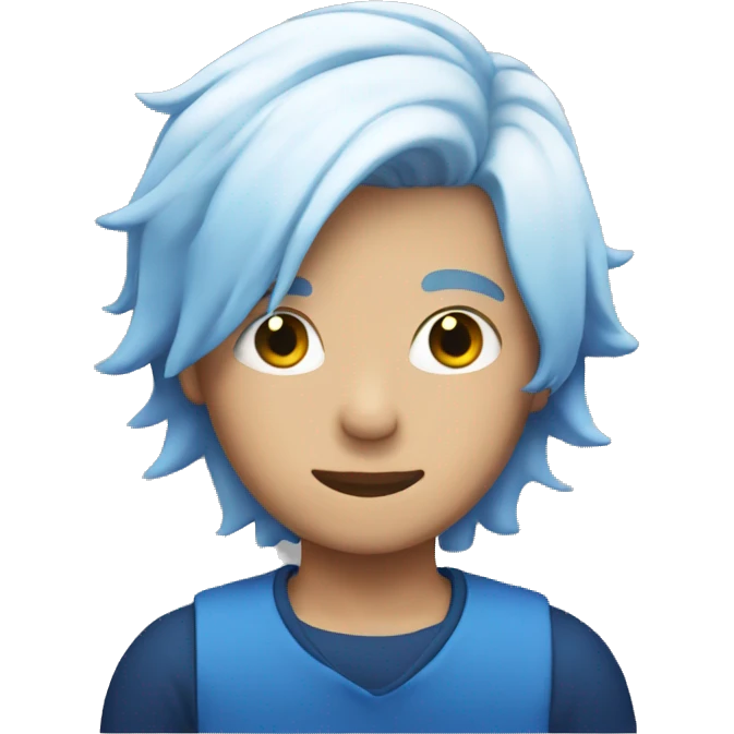 A boy with white and blue hair  emoji