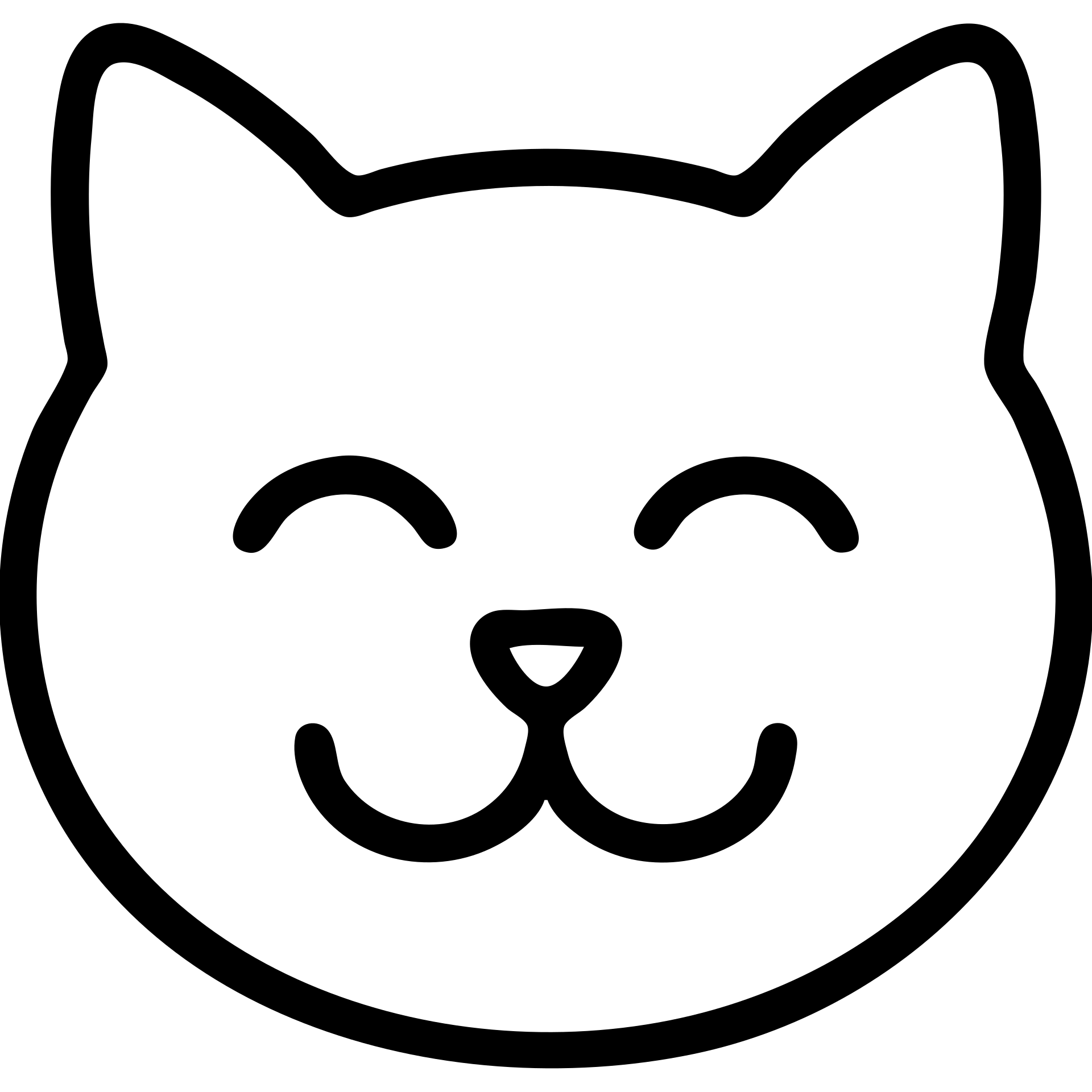 funny cat face outlined icon emoji