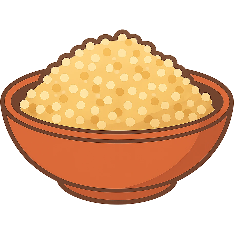 flat toon style simple flat bowl of quinoa emoji